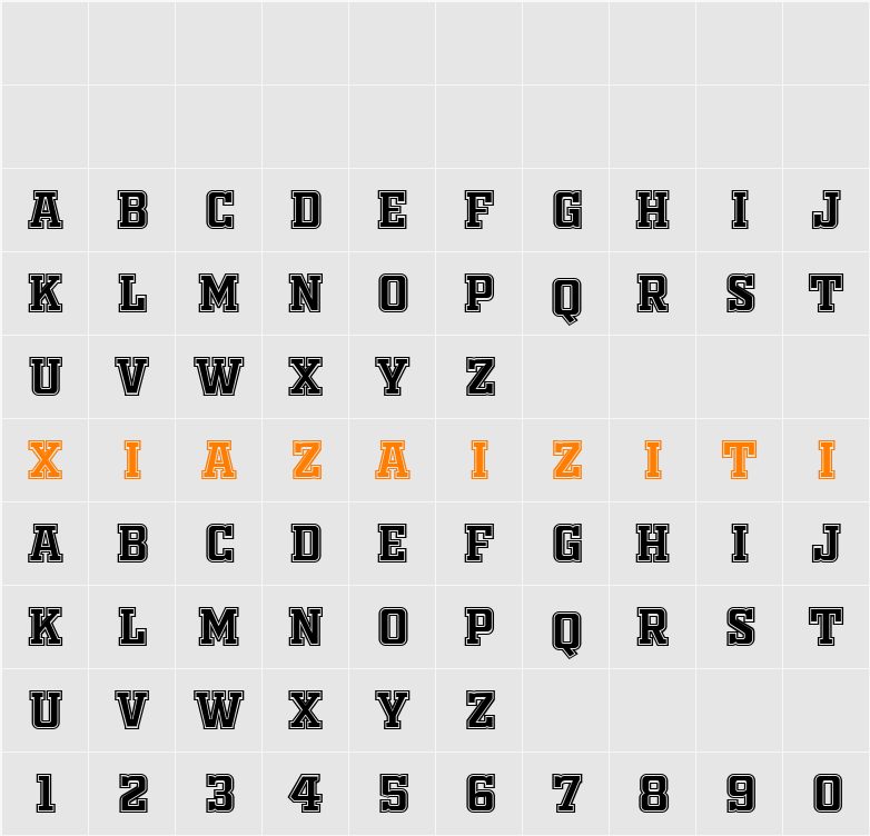 OLD SPORT 01 COLLEGE NCV 字符映射表