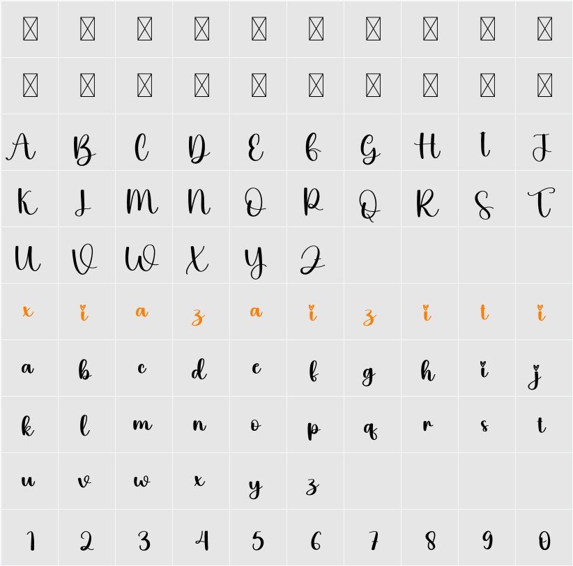 Graduation 字符映射表