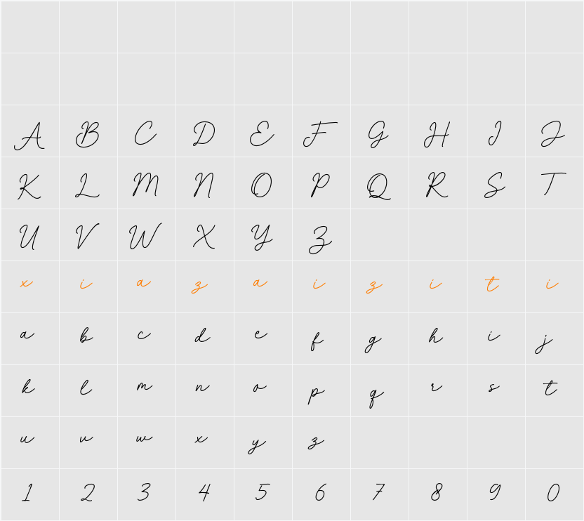 La Charly 字符映射表