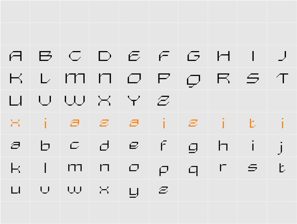 Lexady Demo 字符映射表