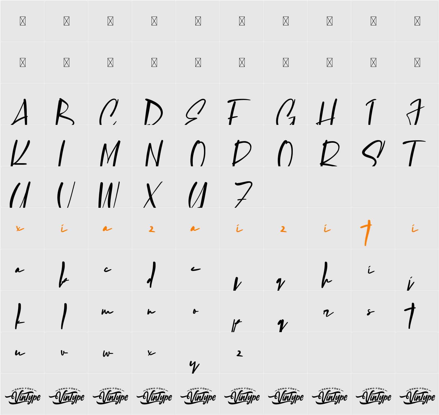 Irabella Amanda Demo 字符映射表