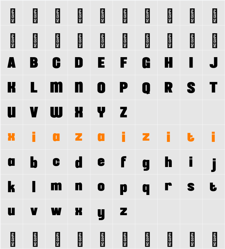 Kemio Normal 字符映射表