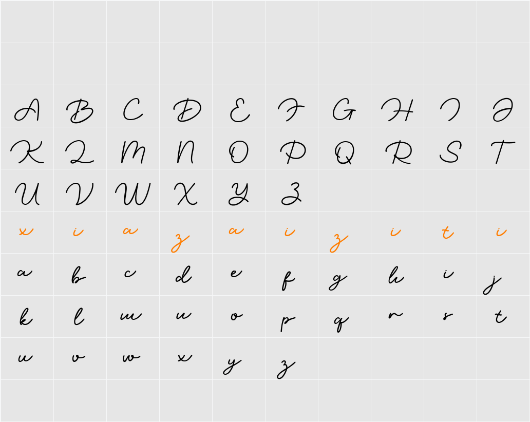 Ilyra 字符映射表