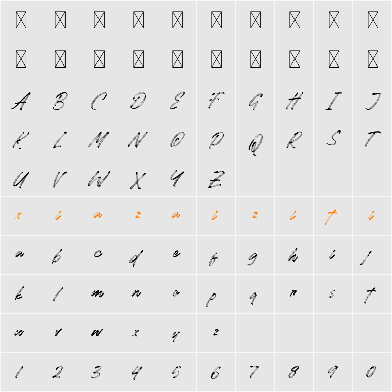 Hillcrest Demo 字符映射表