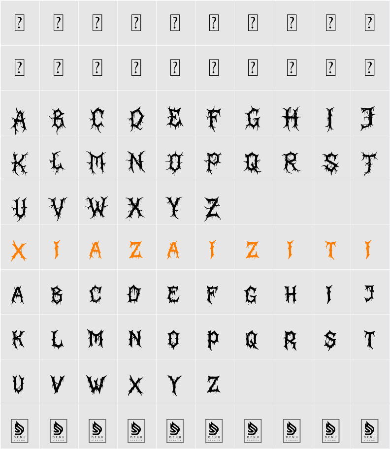 Kerak Neraka 字符映射表