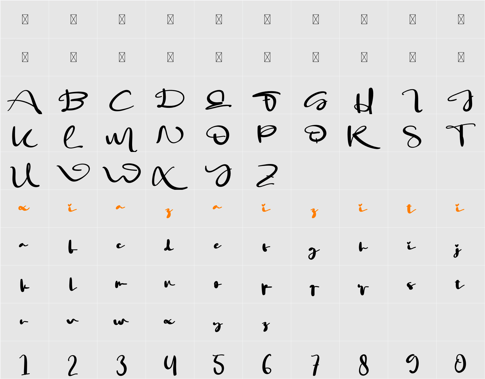 Happy Darling 字符映射表