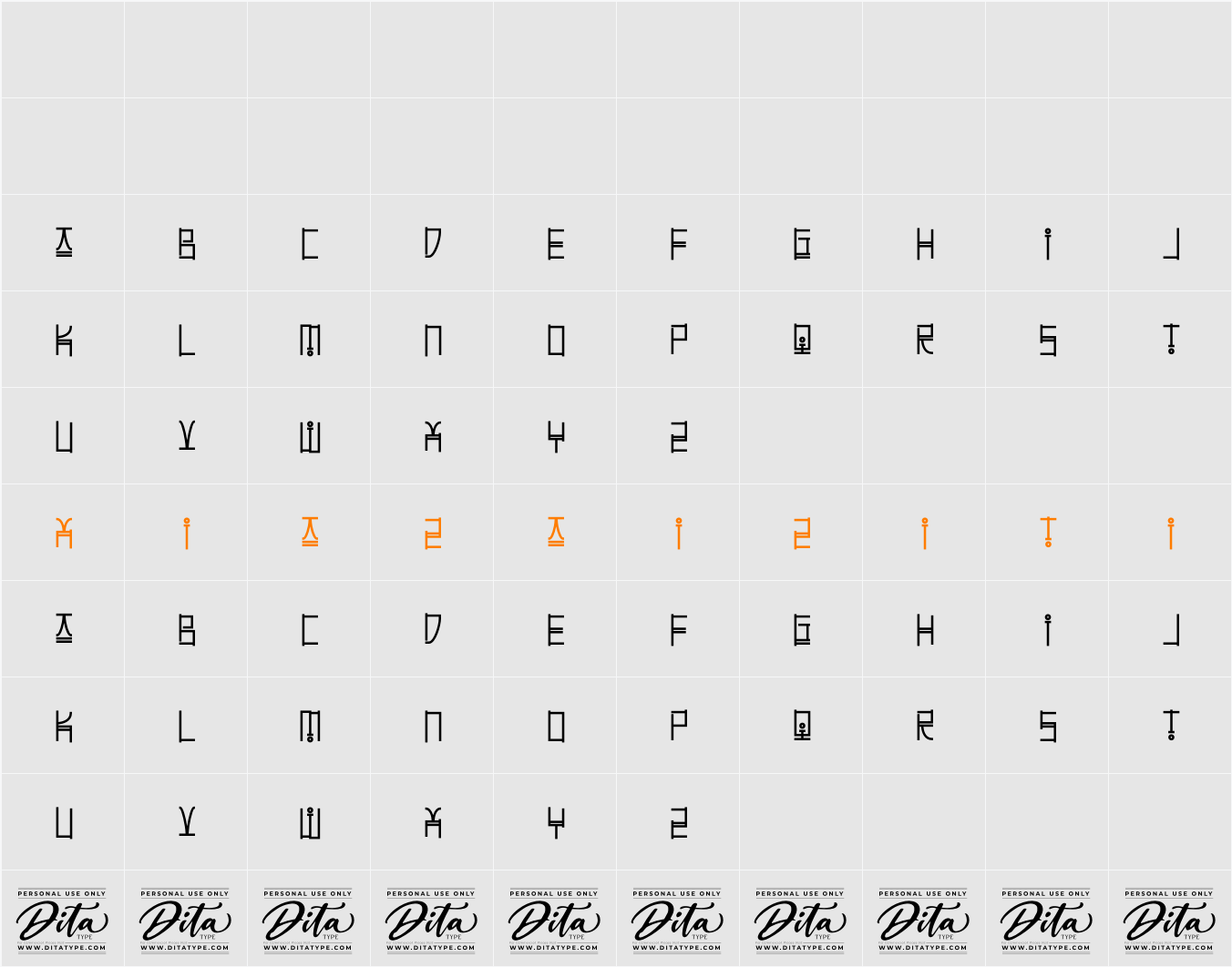 Goseong Sunset Personal Use 字符映射表