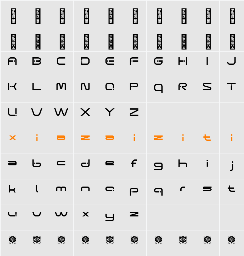 Gotrix Demo 字符映射表