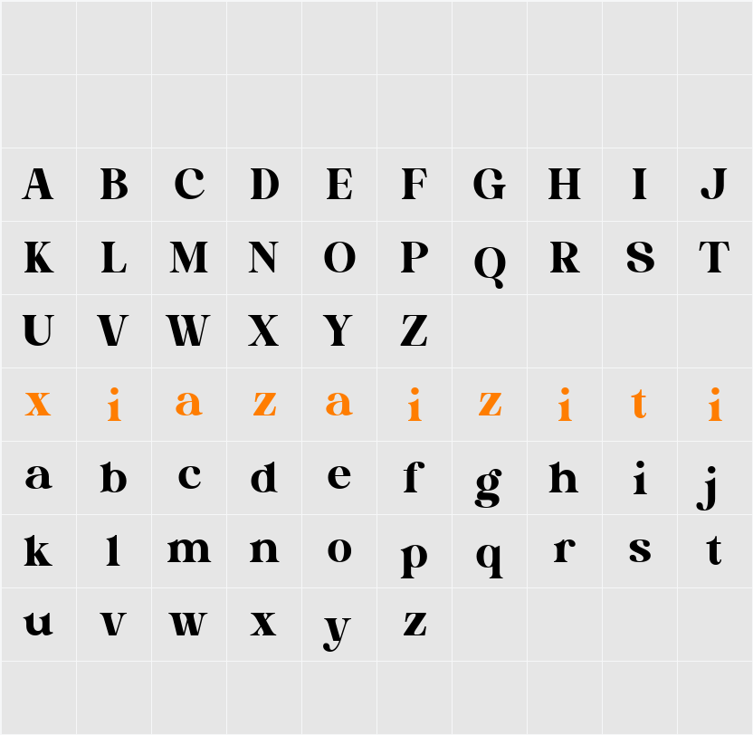 Kangean DEMO 字符映射表