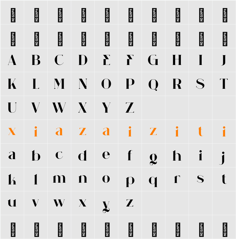 Maqria Vintage 字符映射表