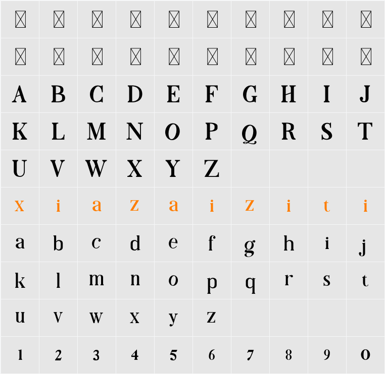 Glistic 字符映射表