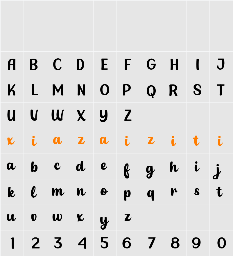 Grilled Goat 字符映射表