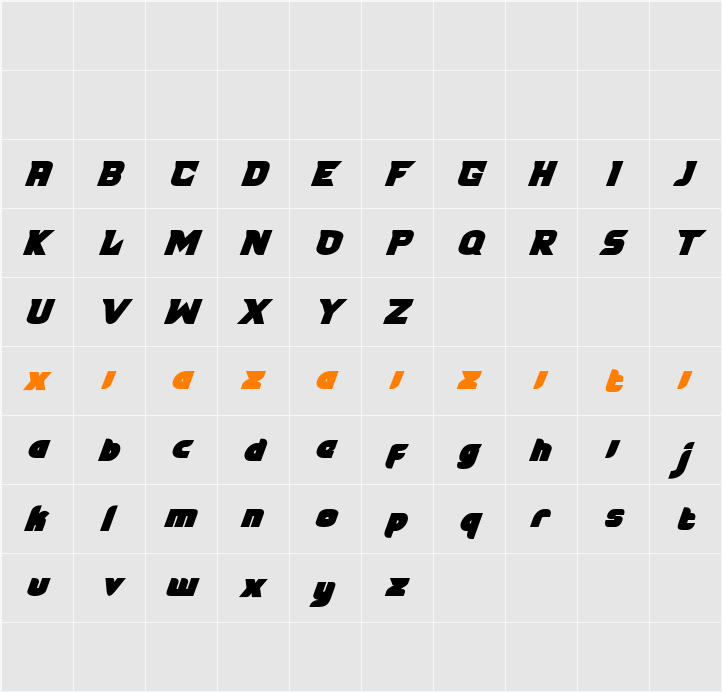 HOBIES 字符映射表