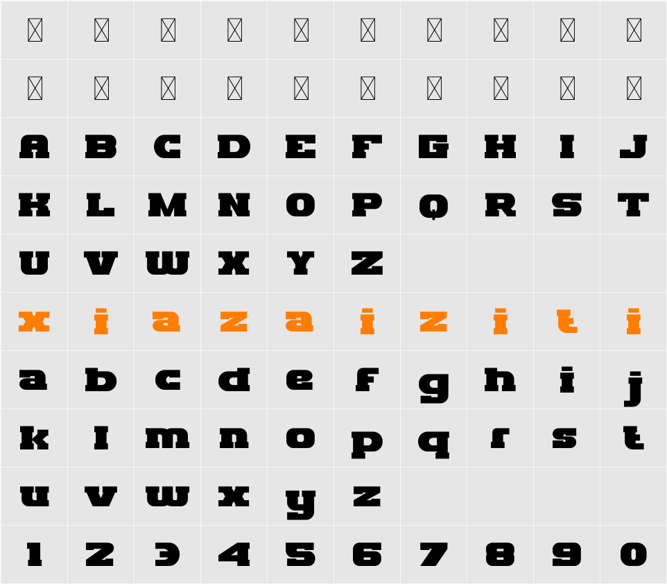 Marseilazi Slab 字符映射表