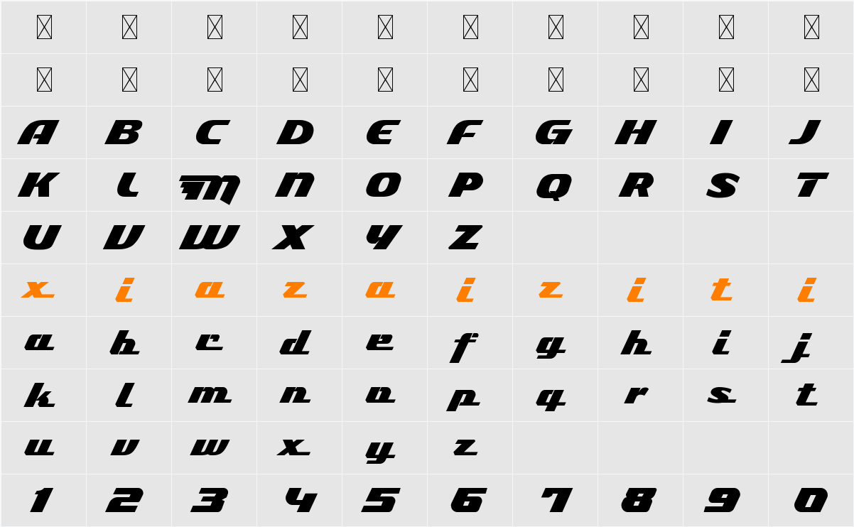 Maranello Personal Use 字符映射表