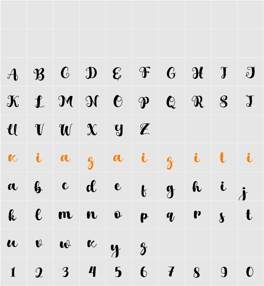 Kalho 字符映射表