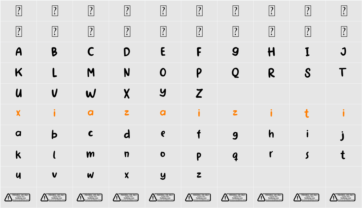 Hei Dandy PERSONAL USE ONLY! 字符映射表
