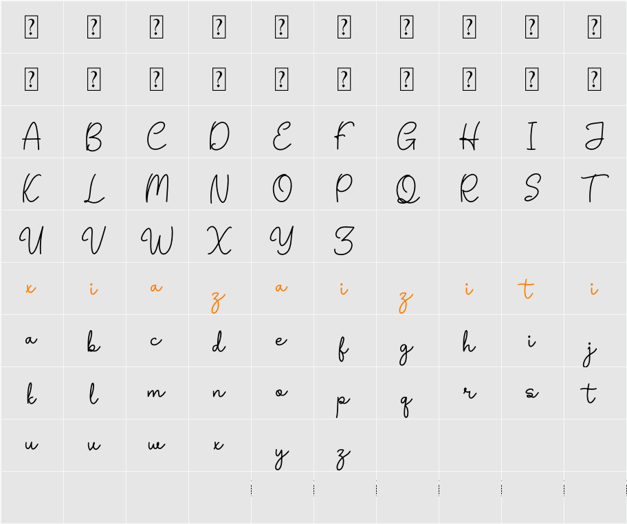 Heyllo Demo 字符映射表