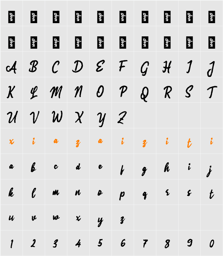 j Jeruk 字符映射表