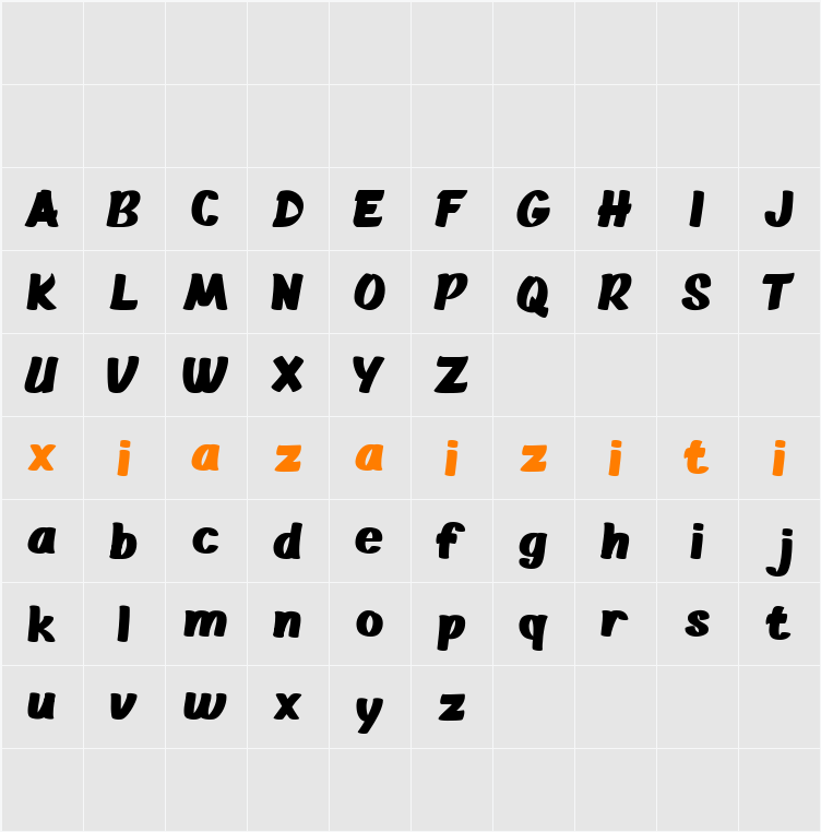 Grow and Glow 字符映射表