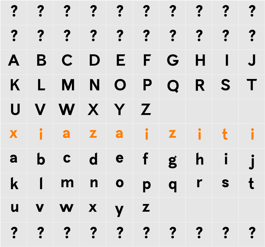 Caelia 字符映射表