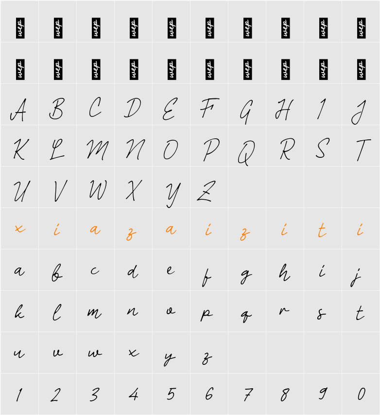 K Karang Cerita 字符映射表
