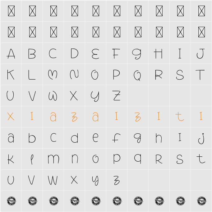 Lovely Mine Demo 字符映射表