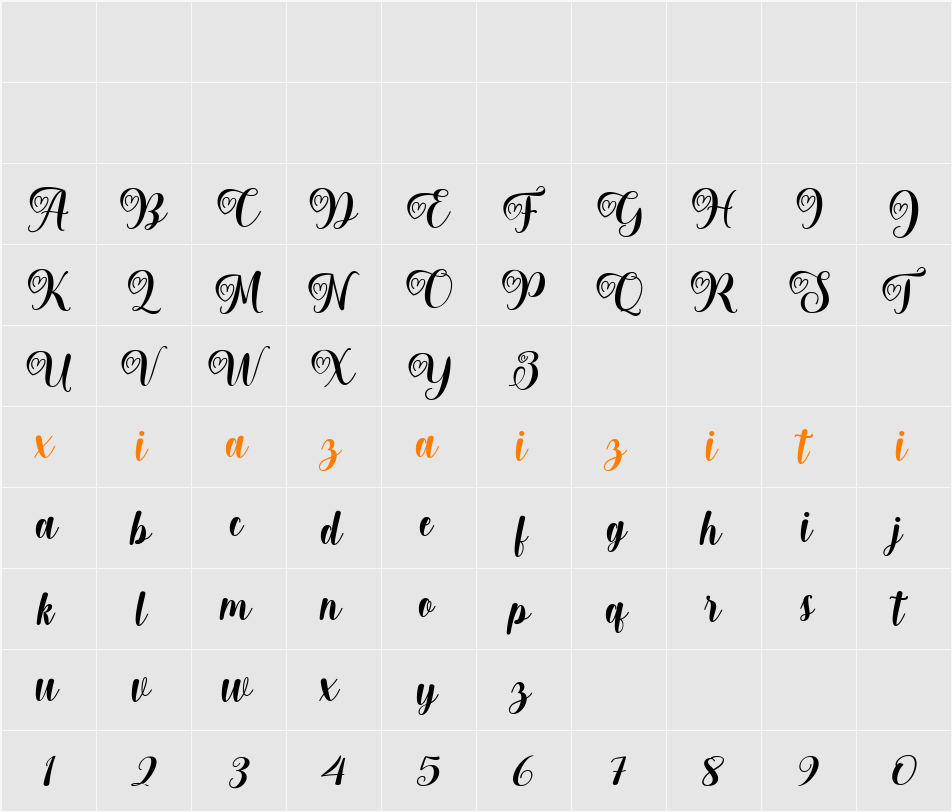 Lialisa 字符映射表