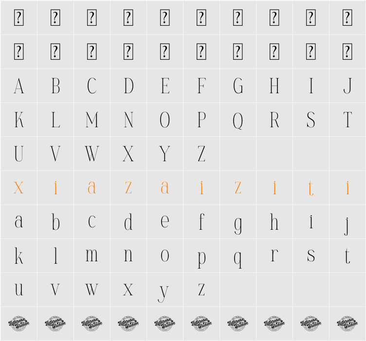 Golastika DEMO VERSION 字符映射表
