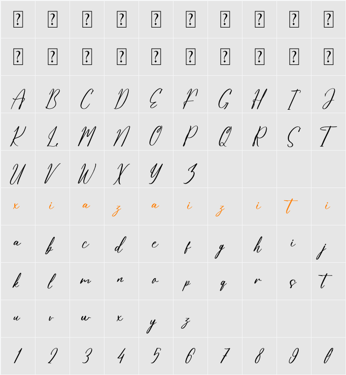 Henryta Bradley 字符映射表