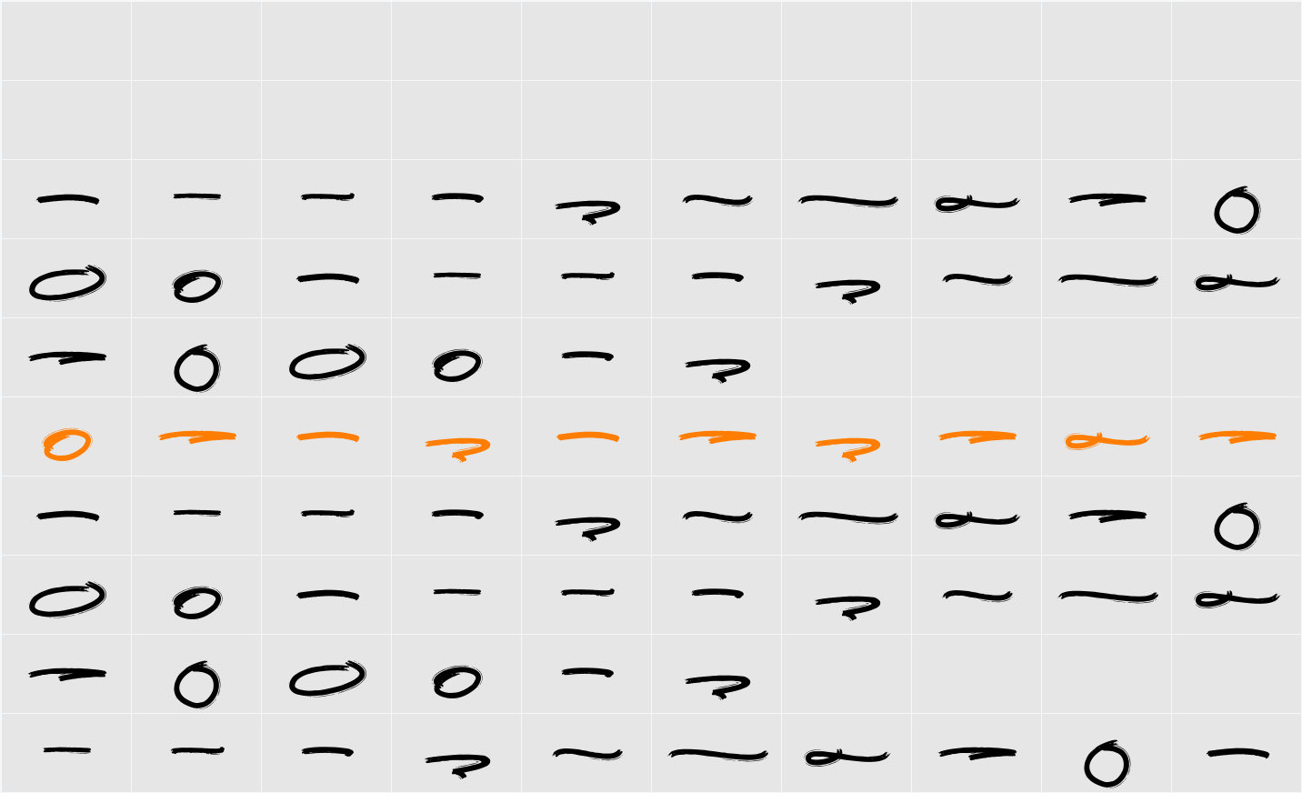 Jorgey Swash 字符映射表