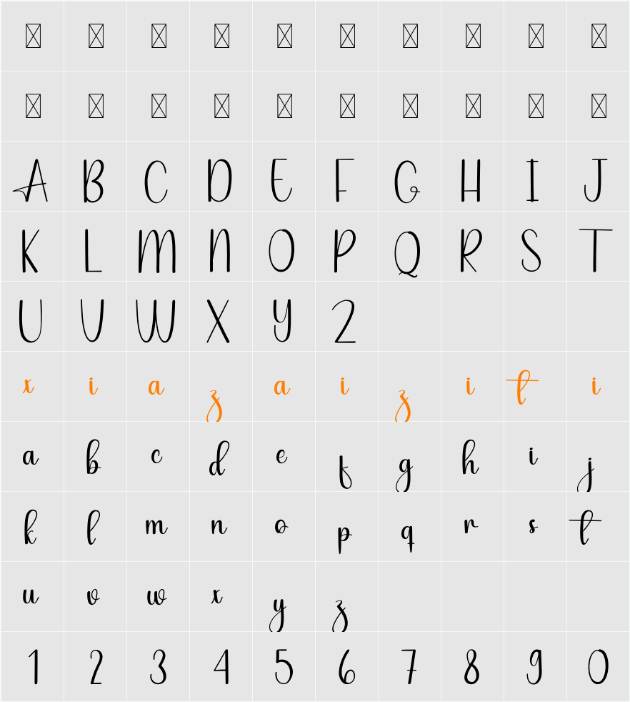 Happy February 字符映射表