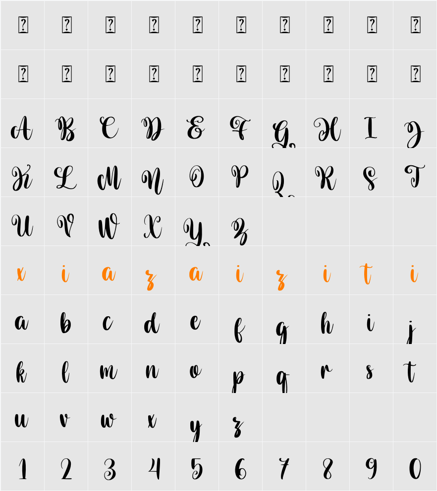 Mandalike 字符映射表