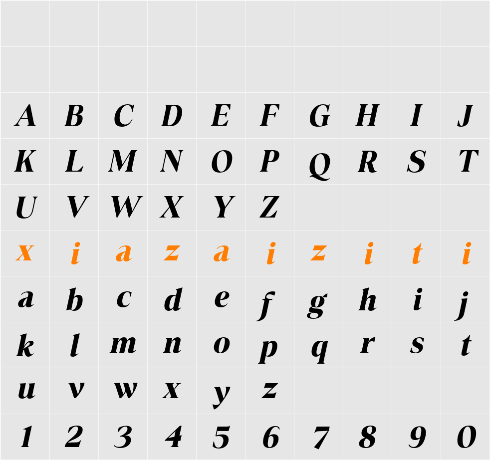 Hilsfiger 字符映射表