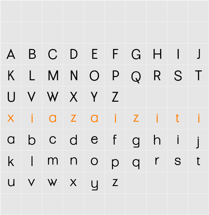 Heily Demo 字符映射表