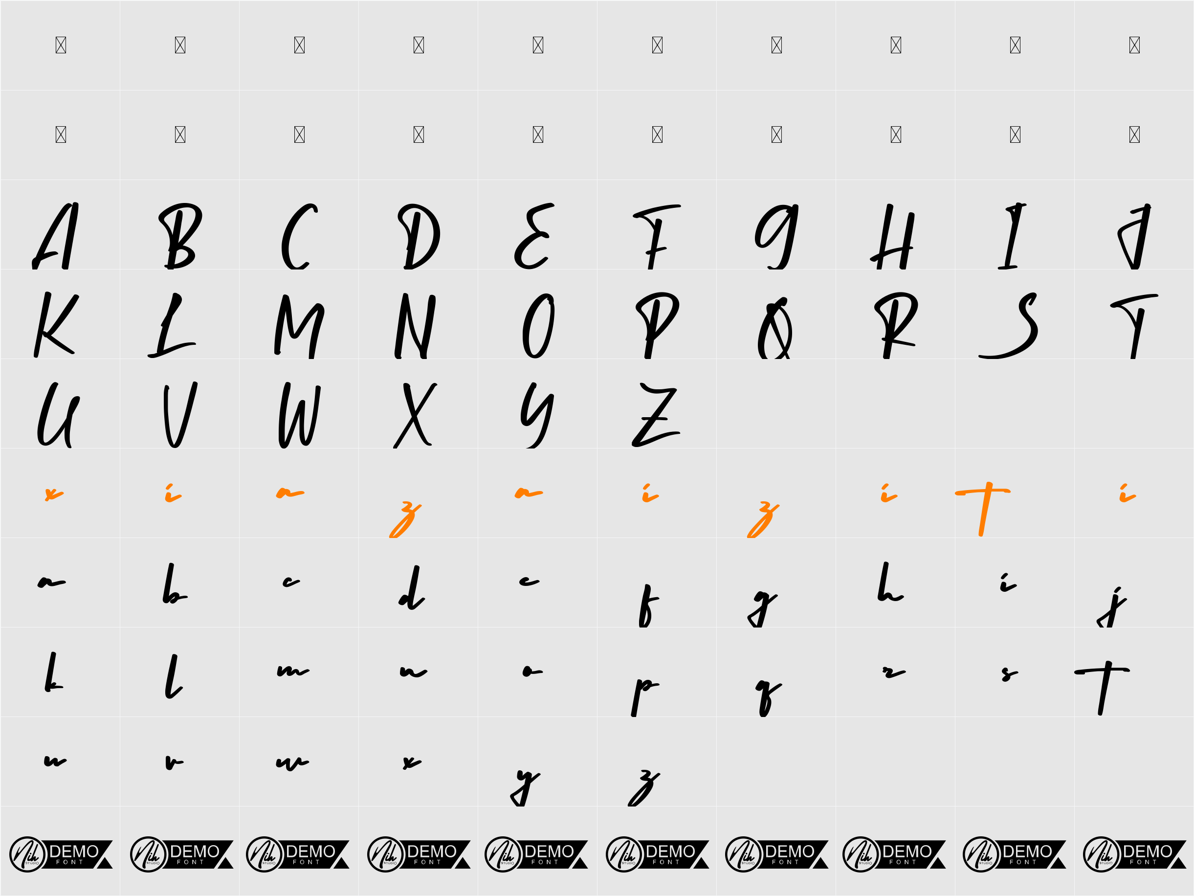 Langit Senja Demo 字符映射表