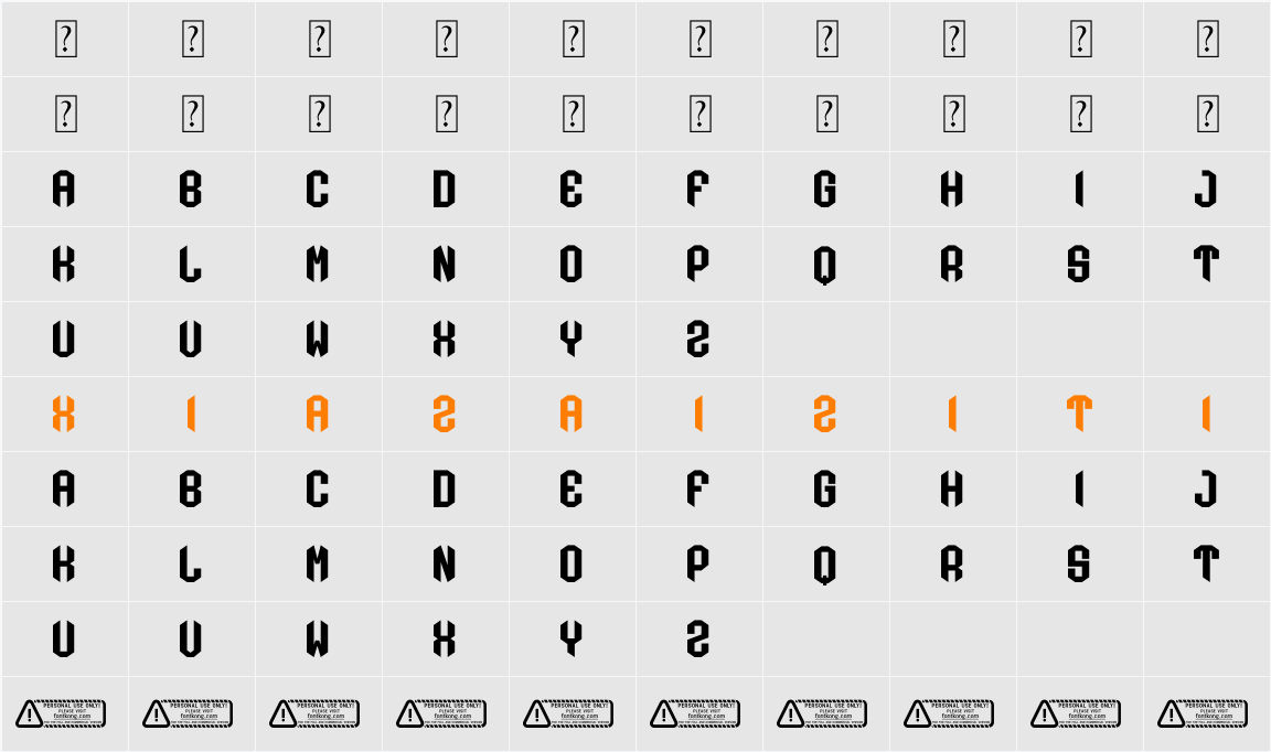 League Sport PERSONAL USE ONLY! 字符映射表