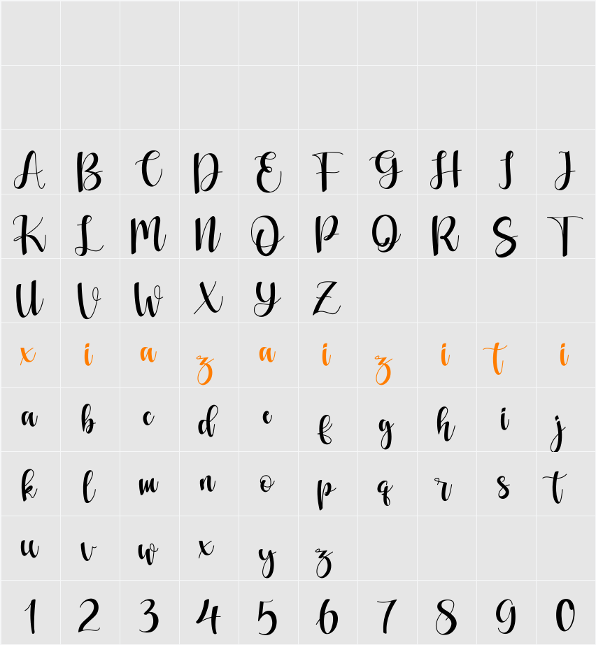 Love moment 字符映射表