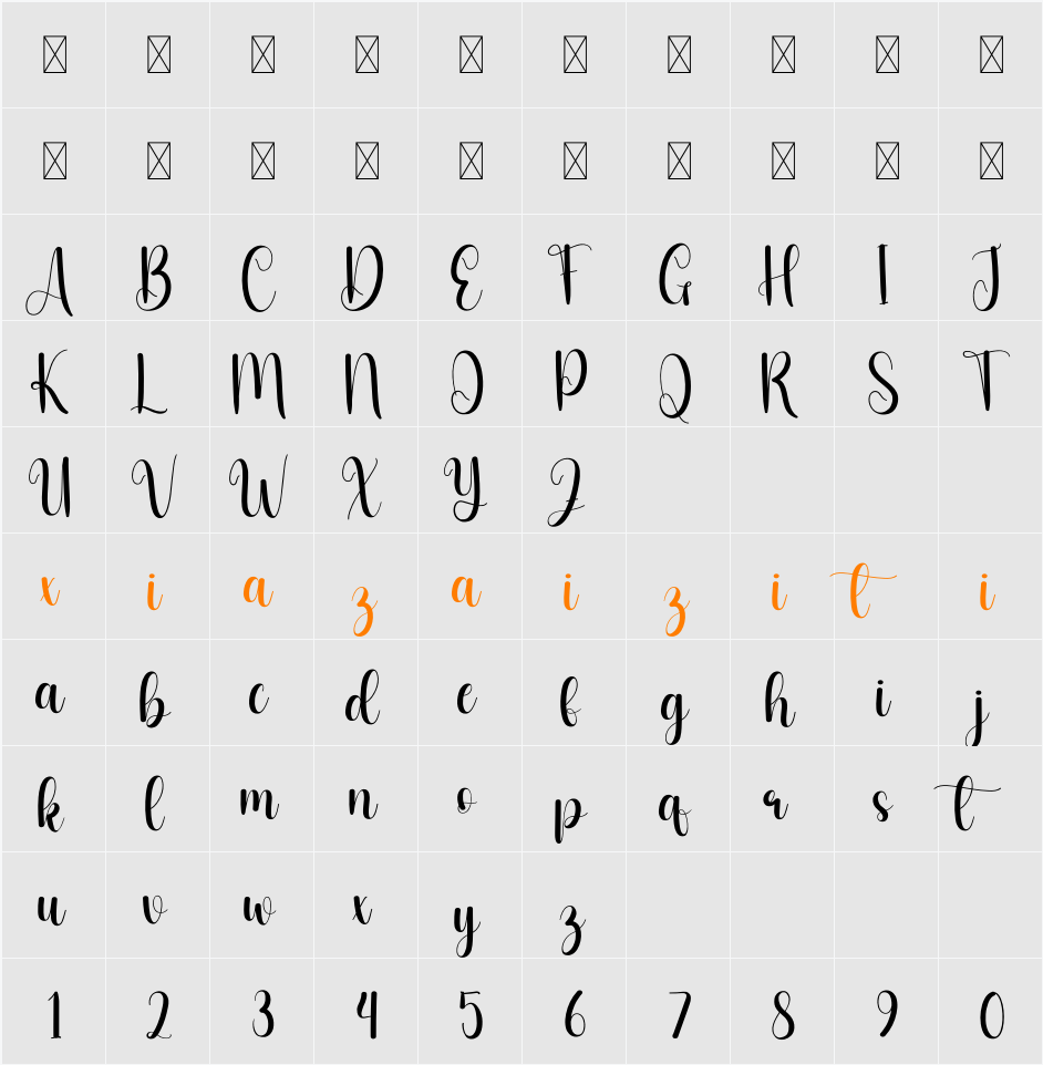 Daddy Cute 字符映射表