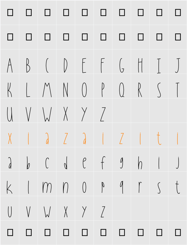 Hello Fanny Personal Use Only 字符映射表