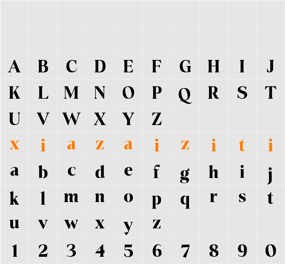 Hilsfiger 字符映射表