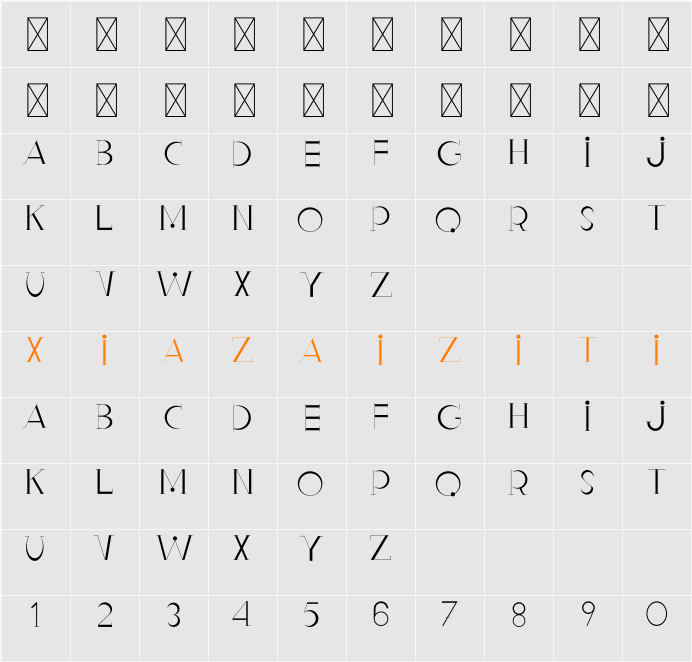 Malito Fashion 字符映射表