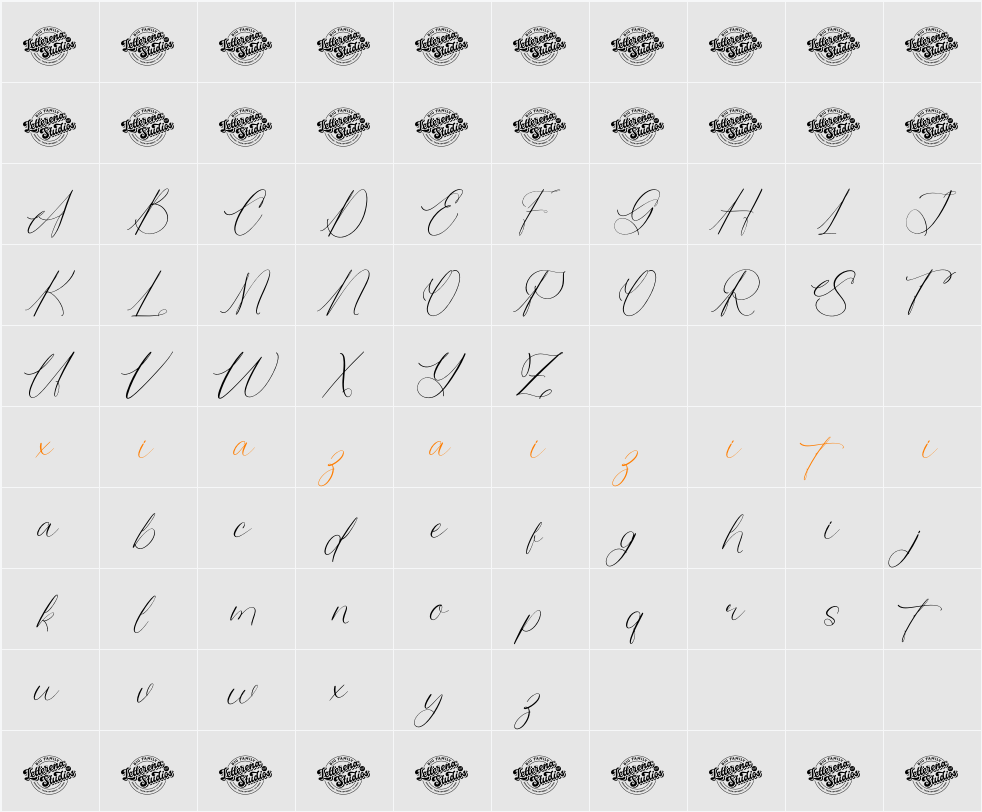 Grateful Sentora DEMO VERSION 字符映射表