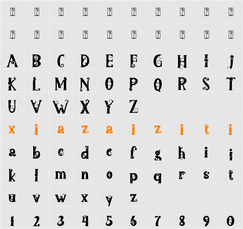Kerisdipa 字符映射表