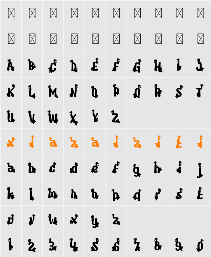 Joyful Turkey Turkey 字符映射表
