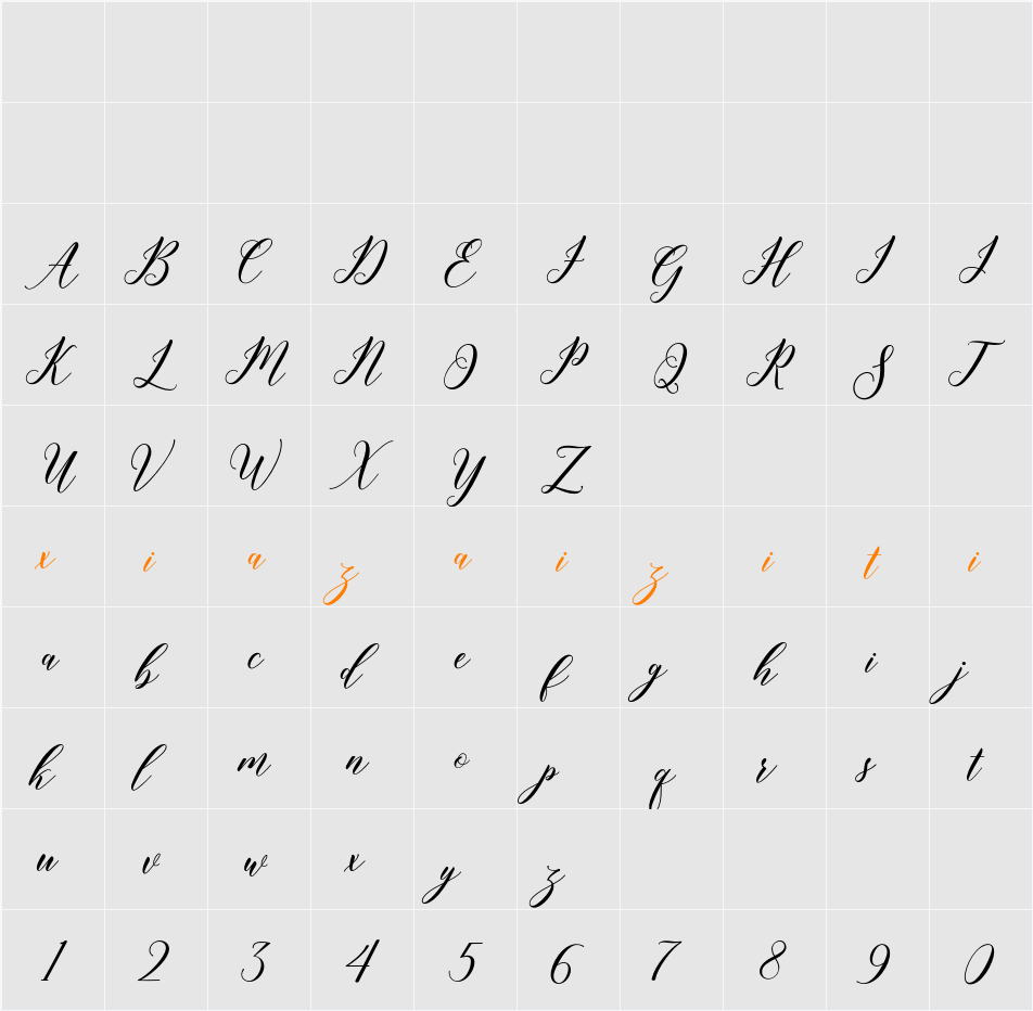 Kembali 字符映射表