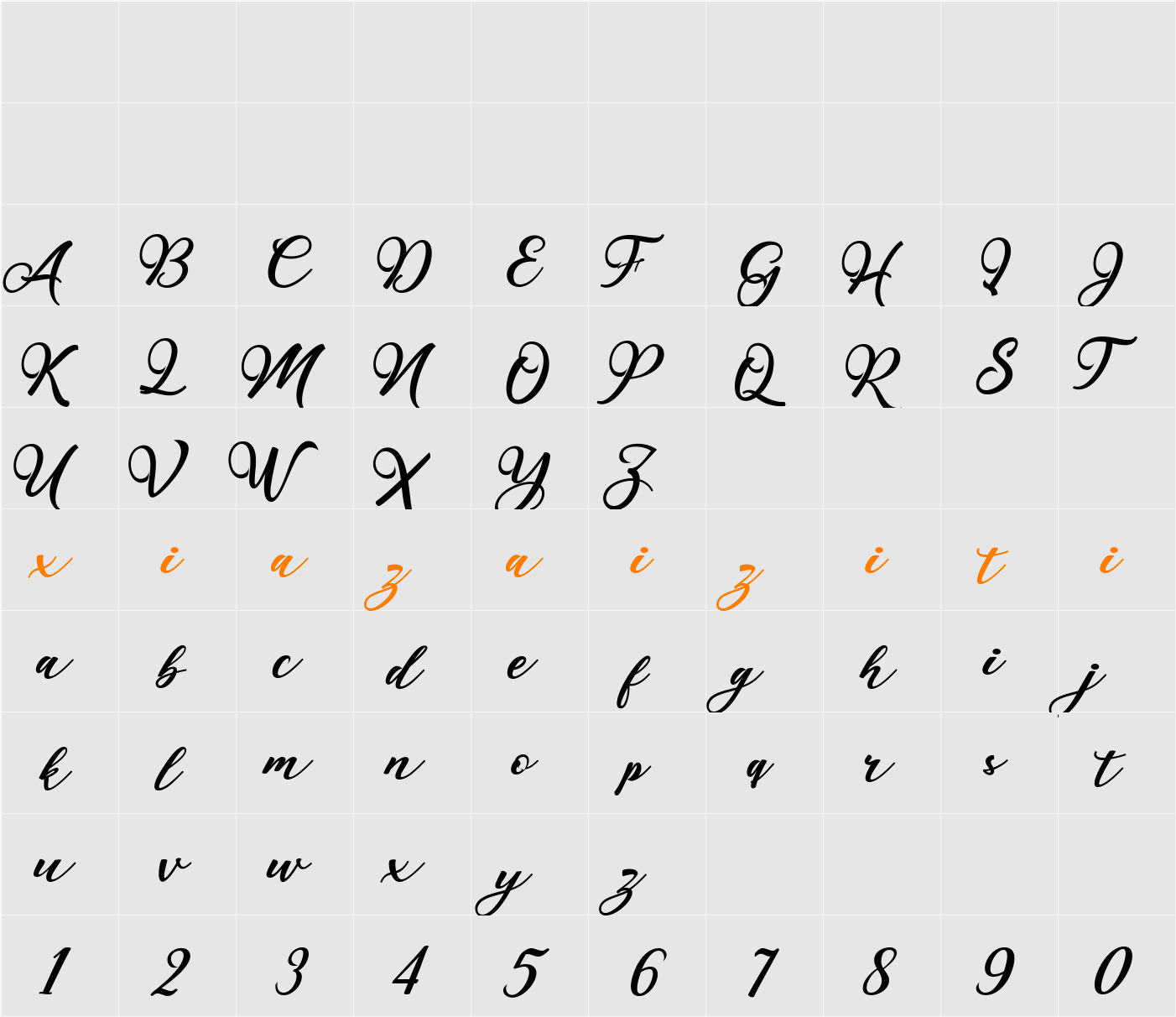 Maulie Script 字符映射表