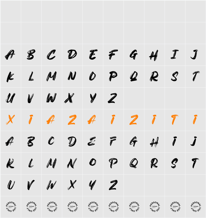 Kirens Brush DEMO 字符映射表