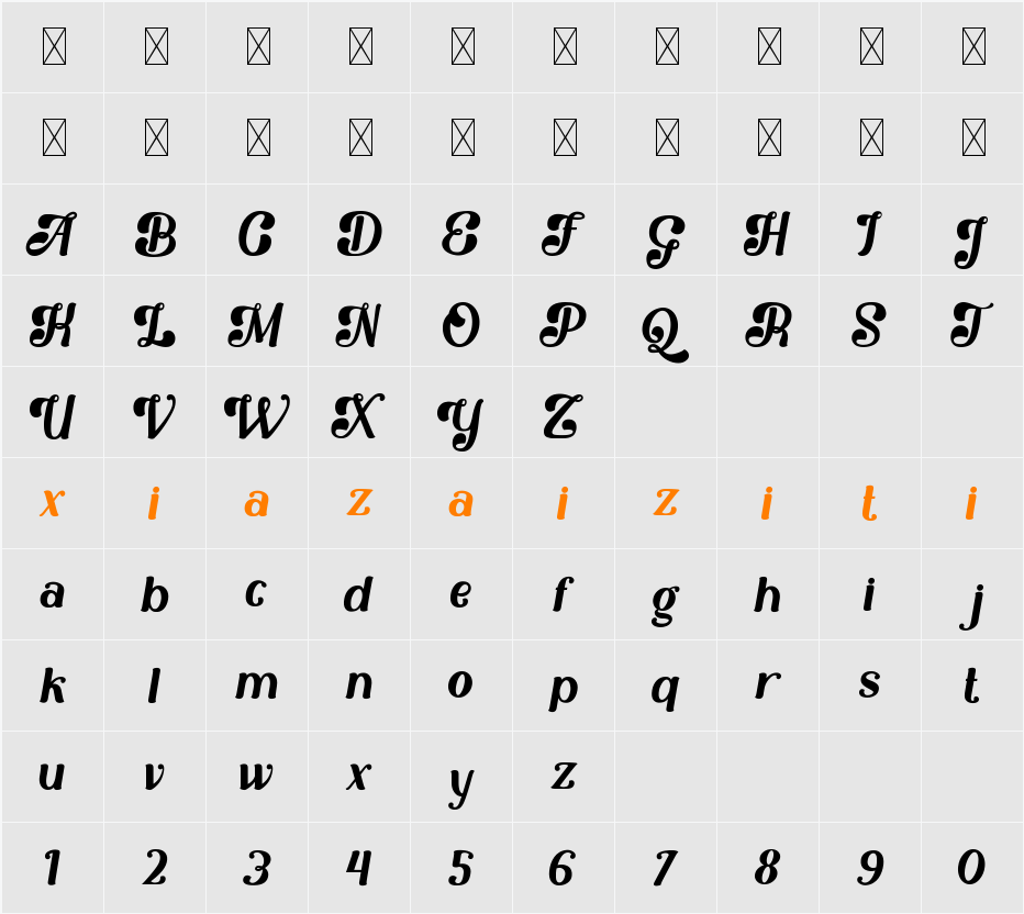 Glareous 字符映射表