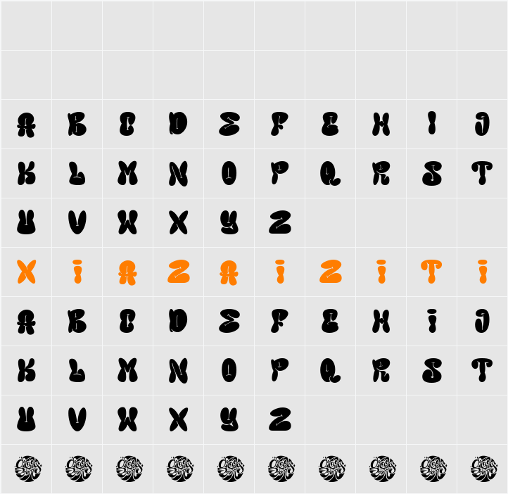 Groovy Bombs Demo 字符映射表